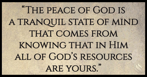 You can always trust the peace of God.